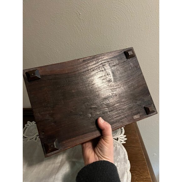 Vintage Carved Wooden Jewelry Trinket Box - Picture 8 of 8